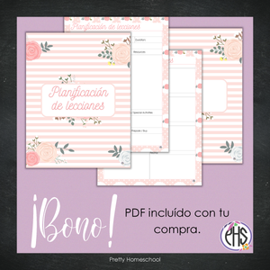 Libreta de planes homeschool / Planificación diaria o semanal / Impresa o encuadernada  / Blush Pink