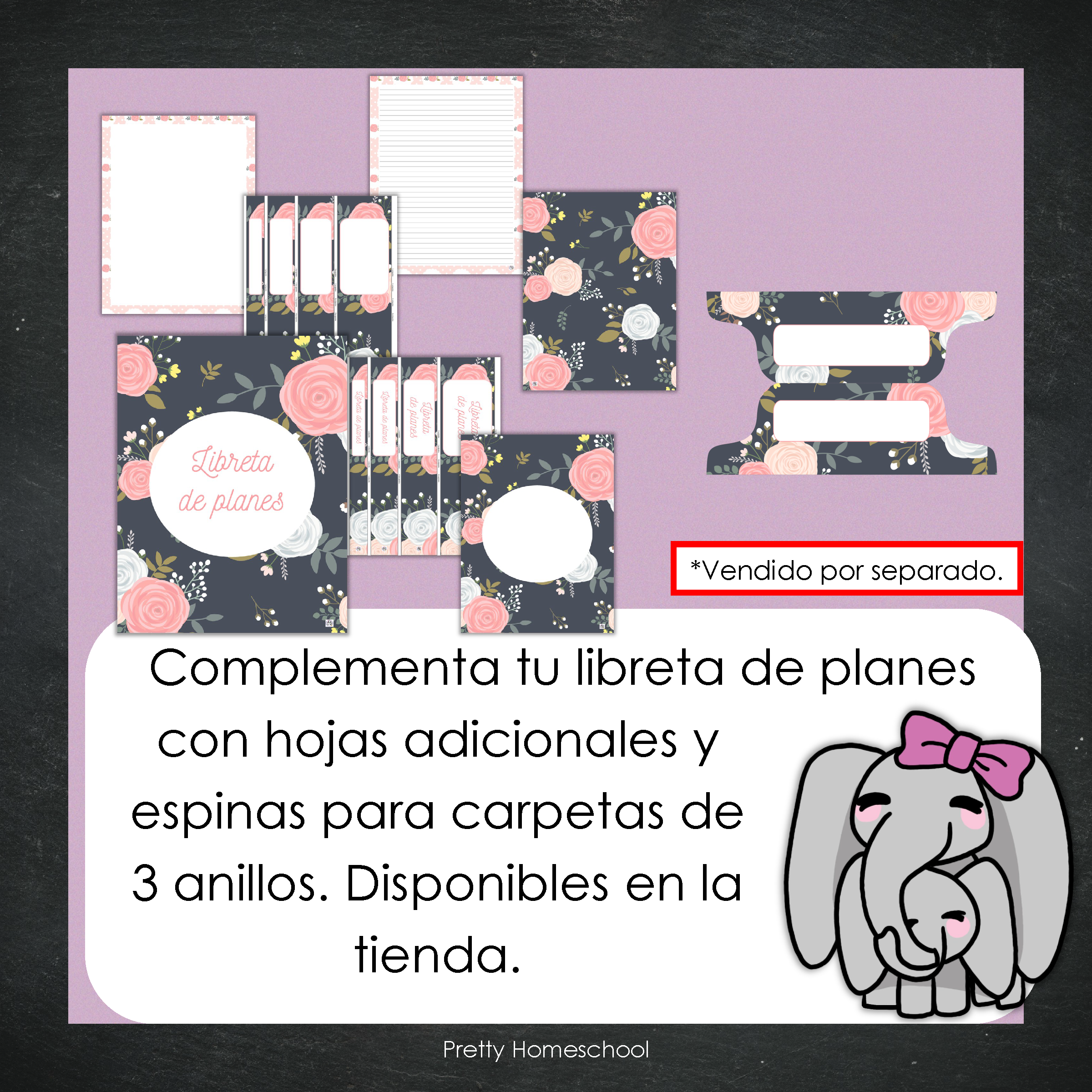 Libreta de Planes Homeschool Impresa | Planificador Diario y Semanal para 4 Estudiantes | Versión Impresa + PDF | Blush Pink