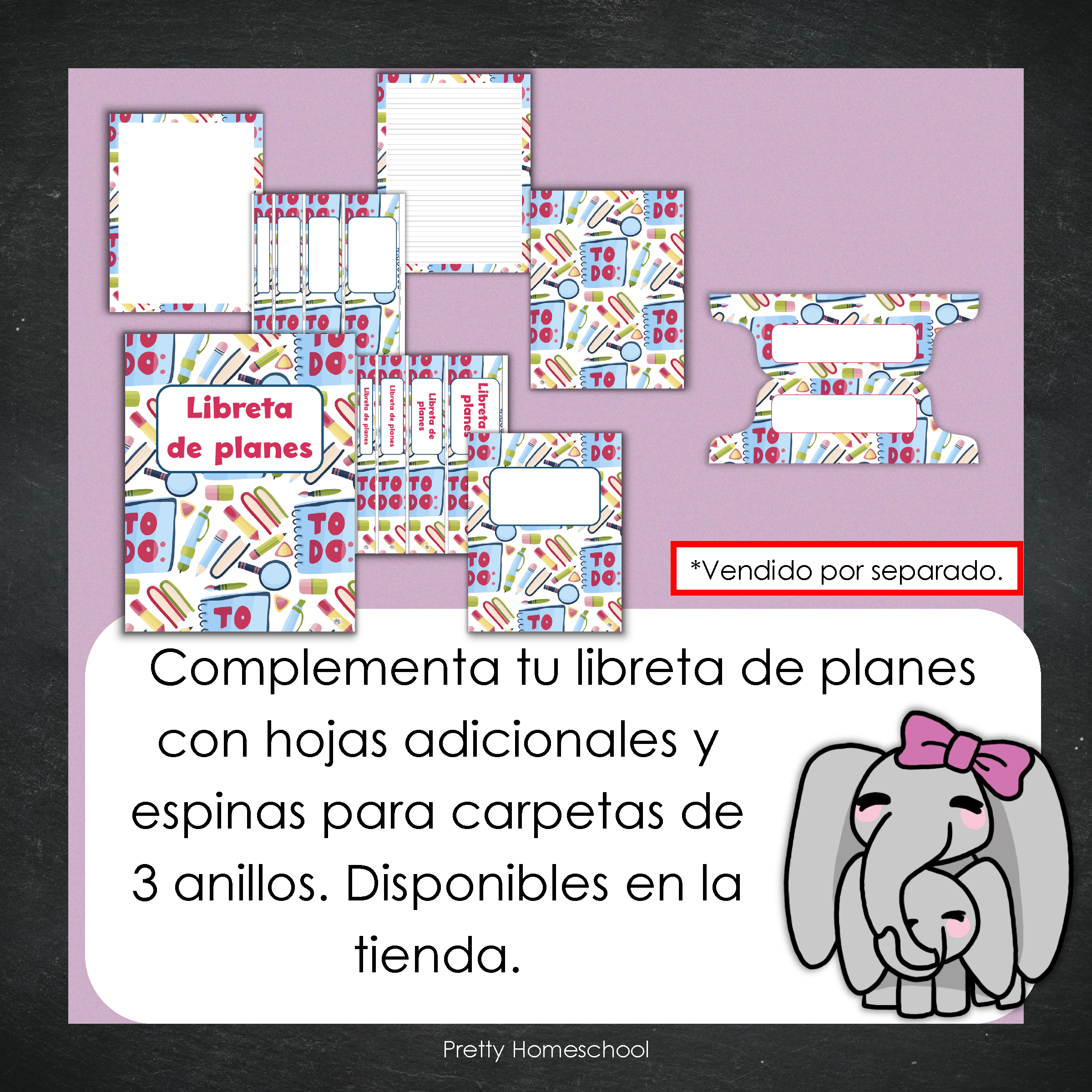Libreta de Planes Homeschool Impresa | Planificador Diario y Semanal para 4 Estudiantes | Versión Impresa + PDF | Diseño escolar