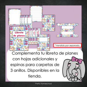 Libreta de Planes Homeschool Impresa | Planificador Diario y Semanal para 4 Estudiantes | Versión Impresa + PDF | Diseño escolar