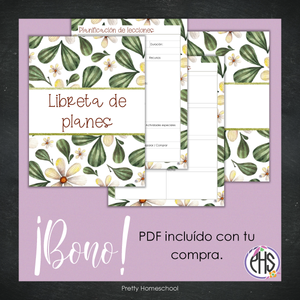 Libreta de planes homeschool / Planificación diaria o semanal / Impresa o encuadernada  / Forest