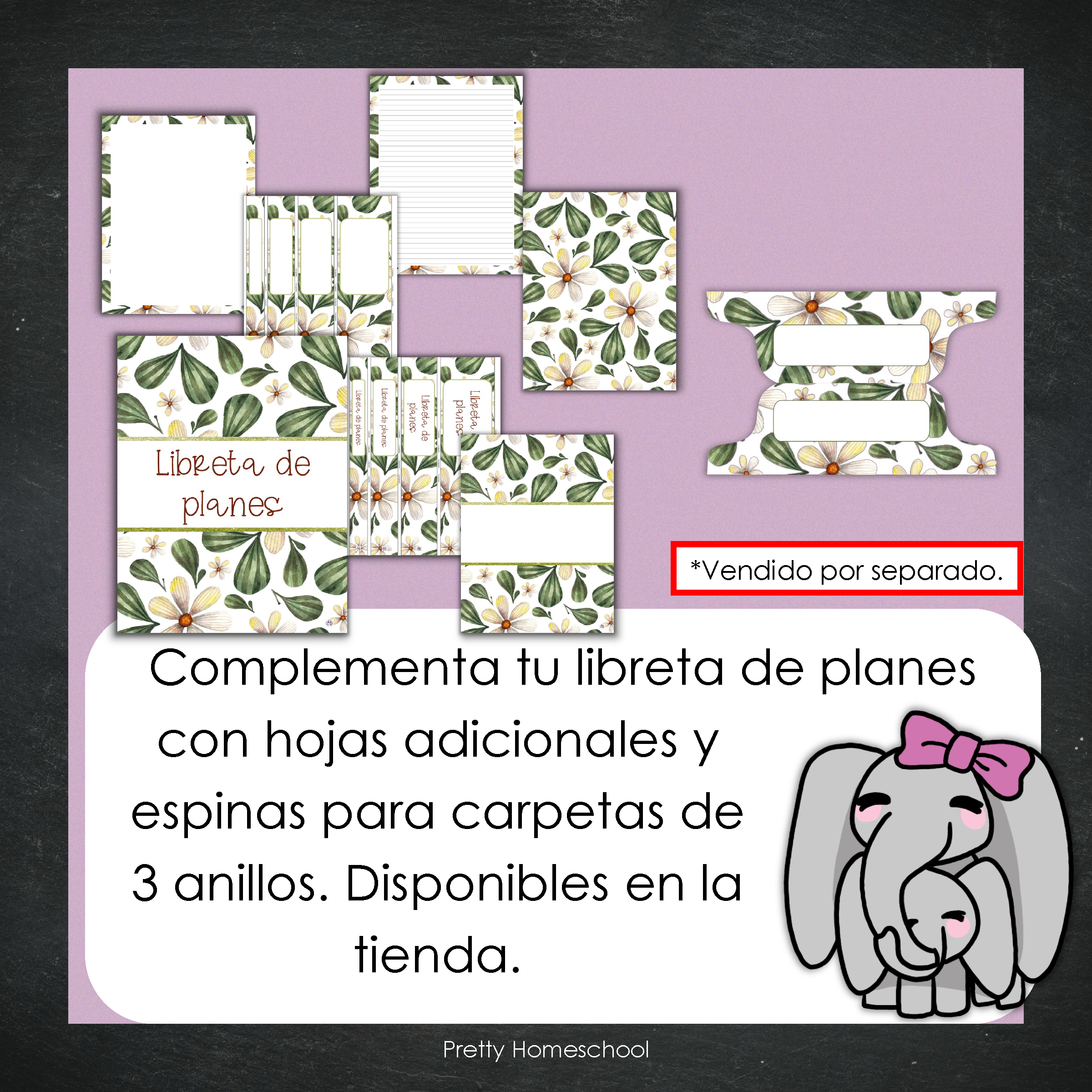 Libreta de Planes Homeschool Impresa | Planificador Diario y Semanal para 4 Estudiantes | Versión Impresa + PDF | Diseño botánico