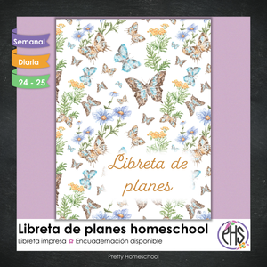 Libreta de planes homeschool / Planificación diaria o semanal / Impresa o encuadernada  / Mariposas