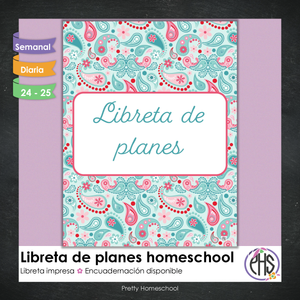 Libreta de planes homeschool / Planificación diaria o semanal / Impresa o encuadernada / Paisley