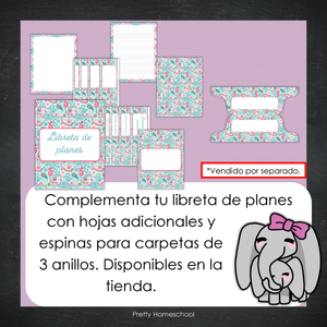 Libreta de Planes Homeschool Impresa | Planificador Diario y Semanal para 4 Estudiantes | Versión Impresa + PDF | Diseño Paisley