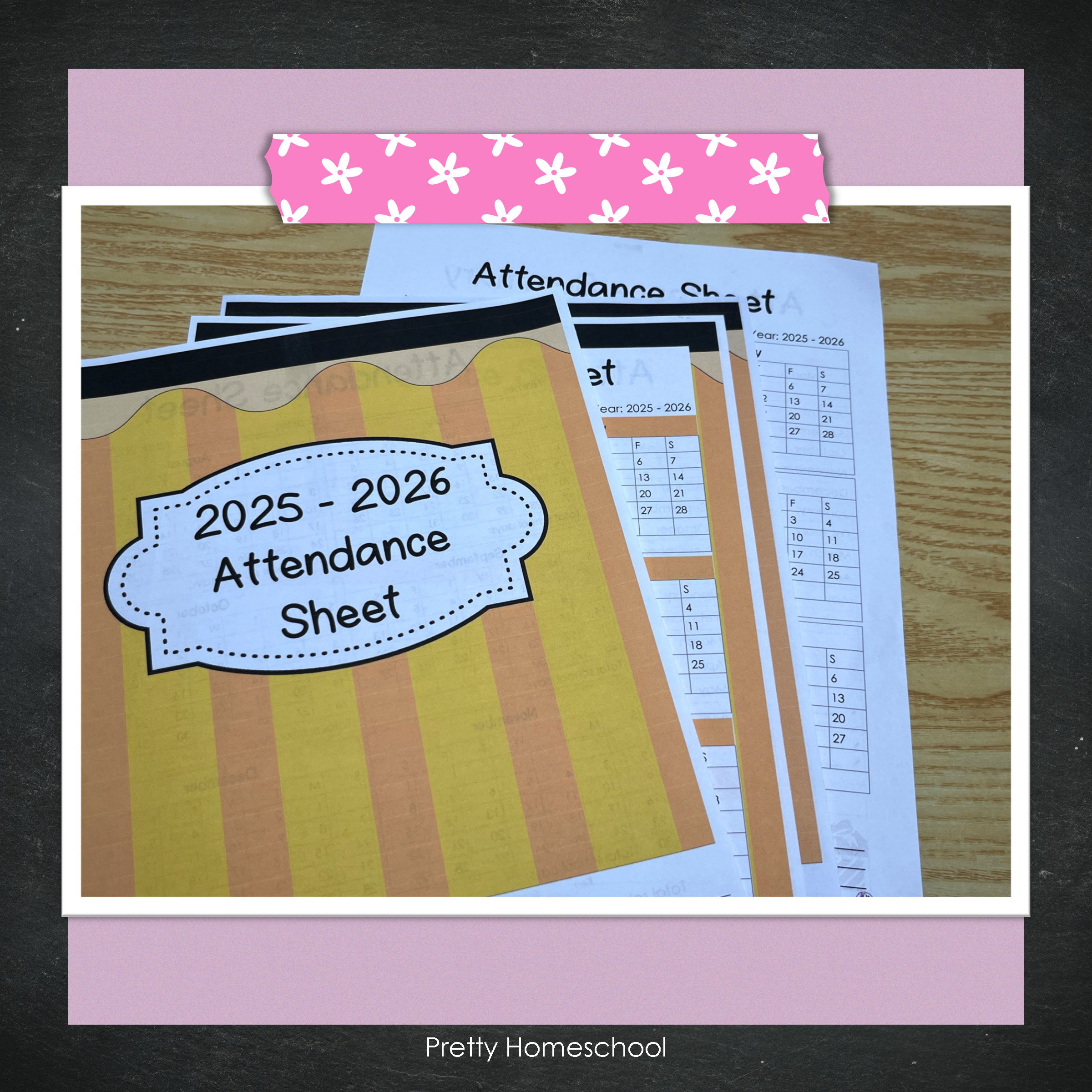 Homeschool Attendance Sheet 2025–2026 - Printable Tracker + Yearly Summary (Color & Black & White) -  Yellow Pencil
