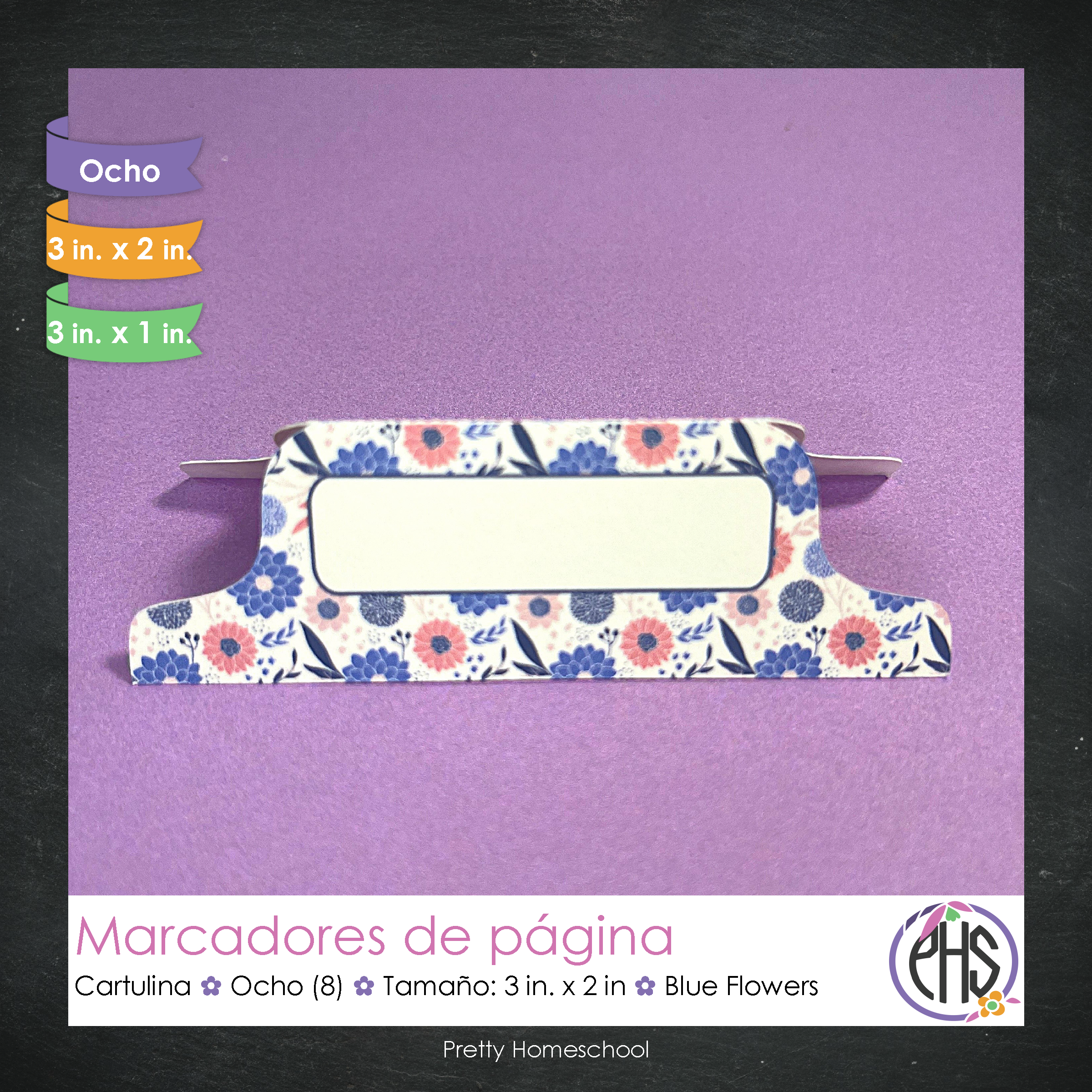 Marcadores de página: Portafolio Blue Flowers
