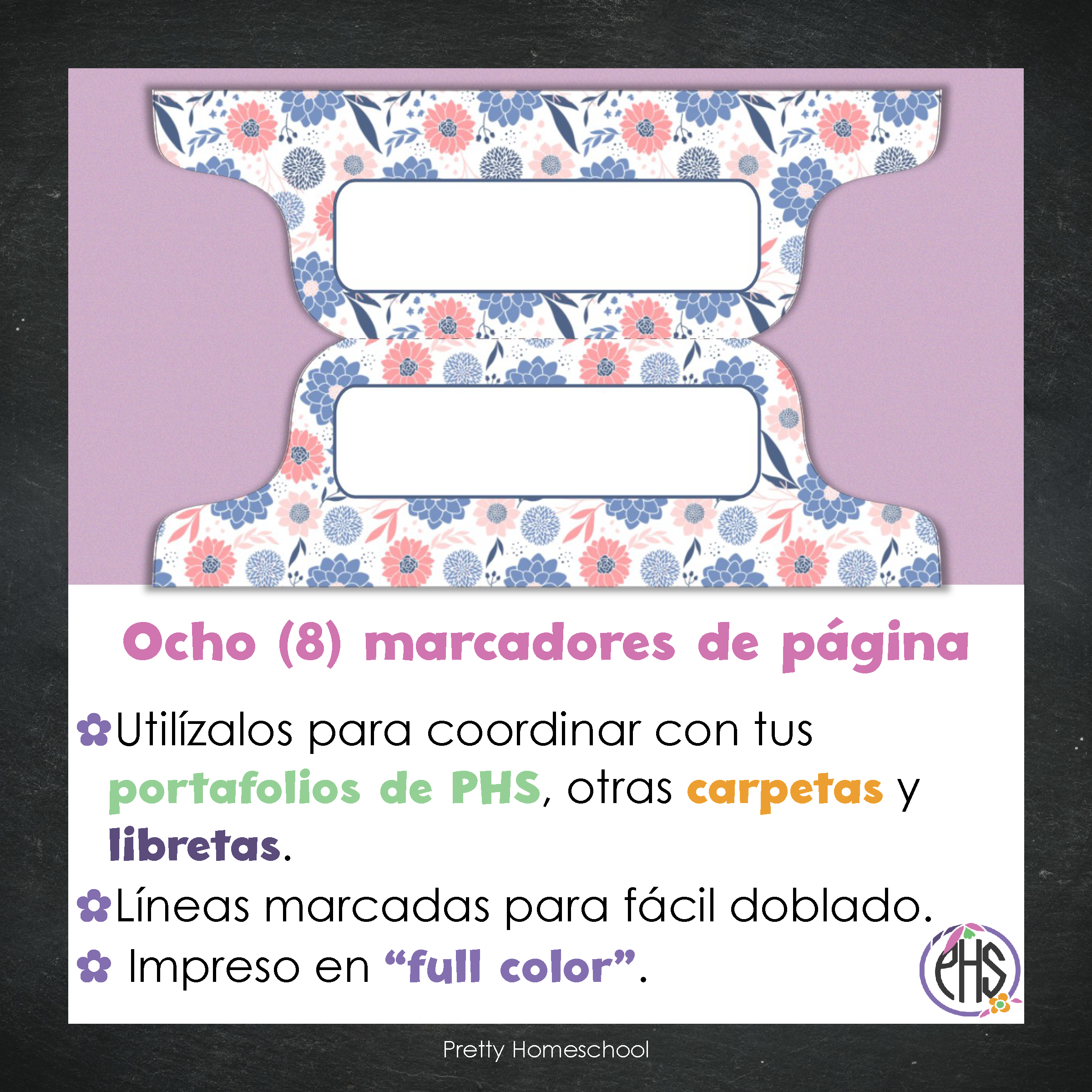 Marcadores de página: Portafolio Blue Flowers