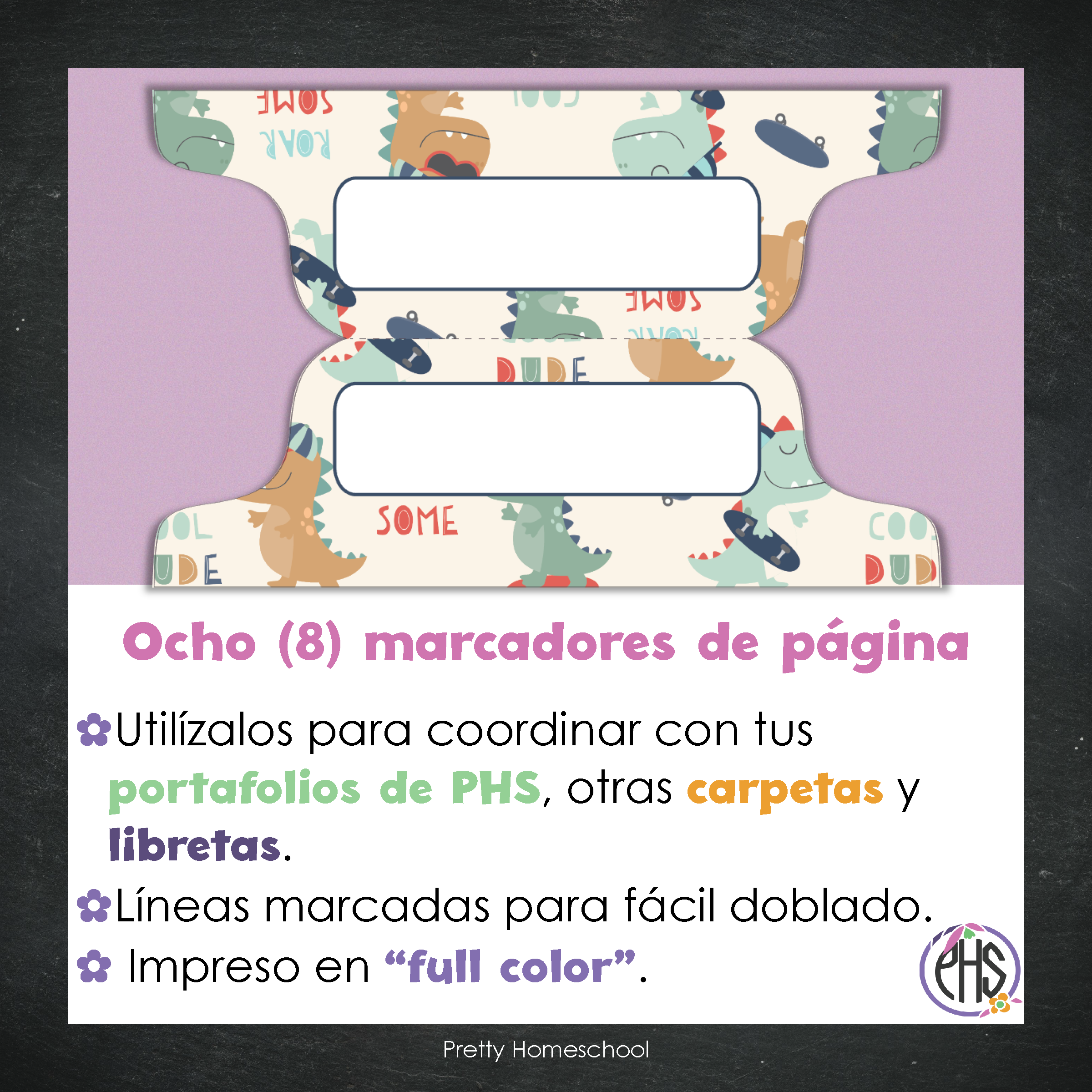 Marcadores de página: Portafolio Dinosaurios 2