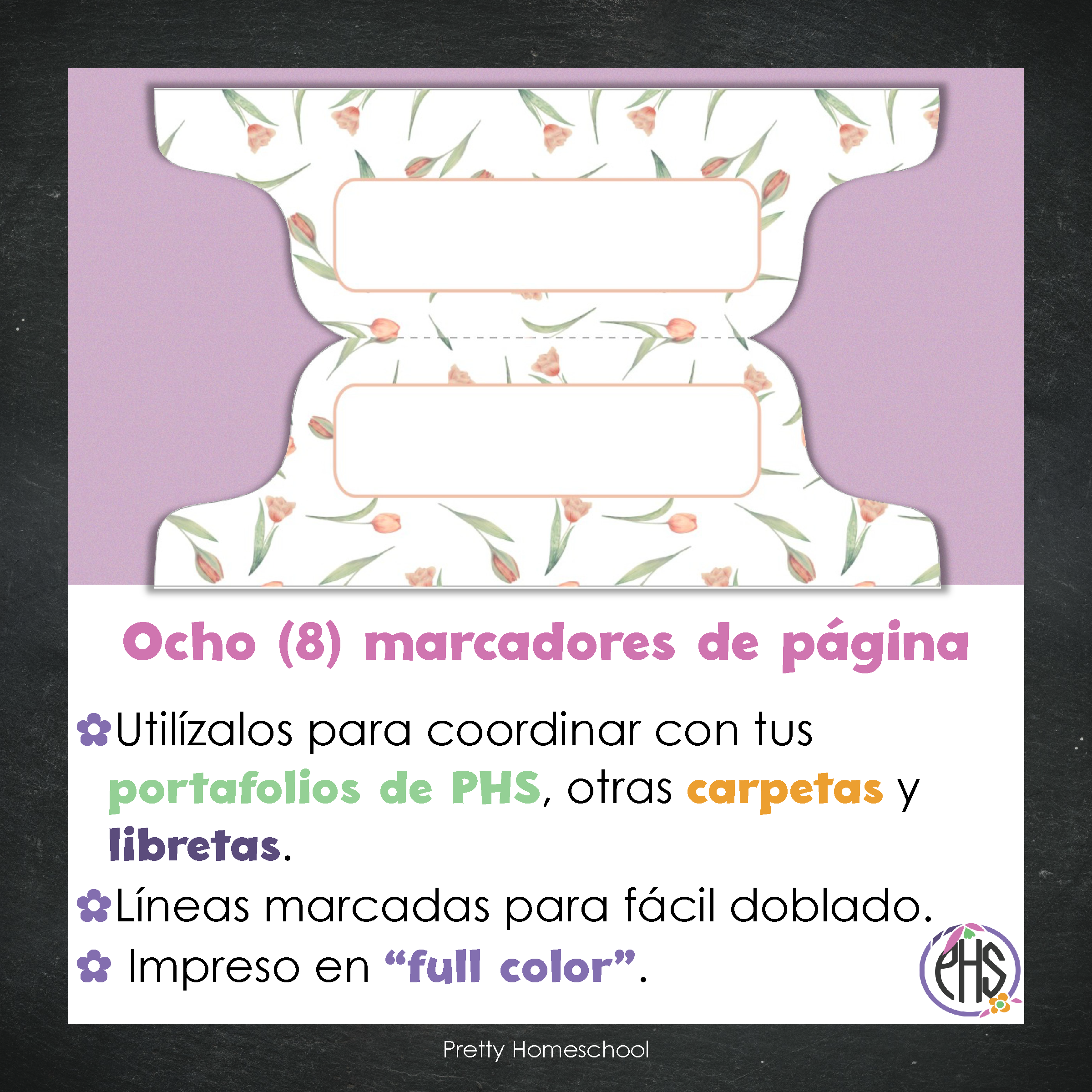 Marcadores de página: Portafolio Pink Flowers