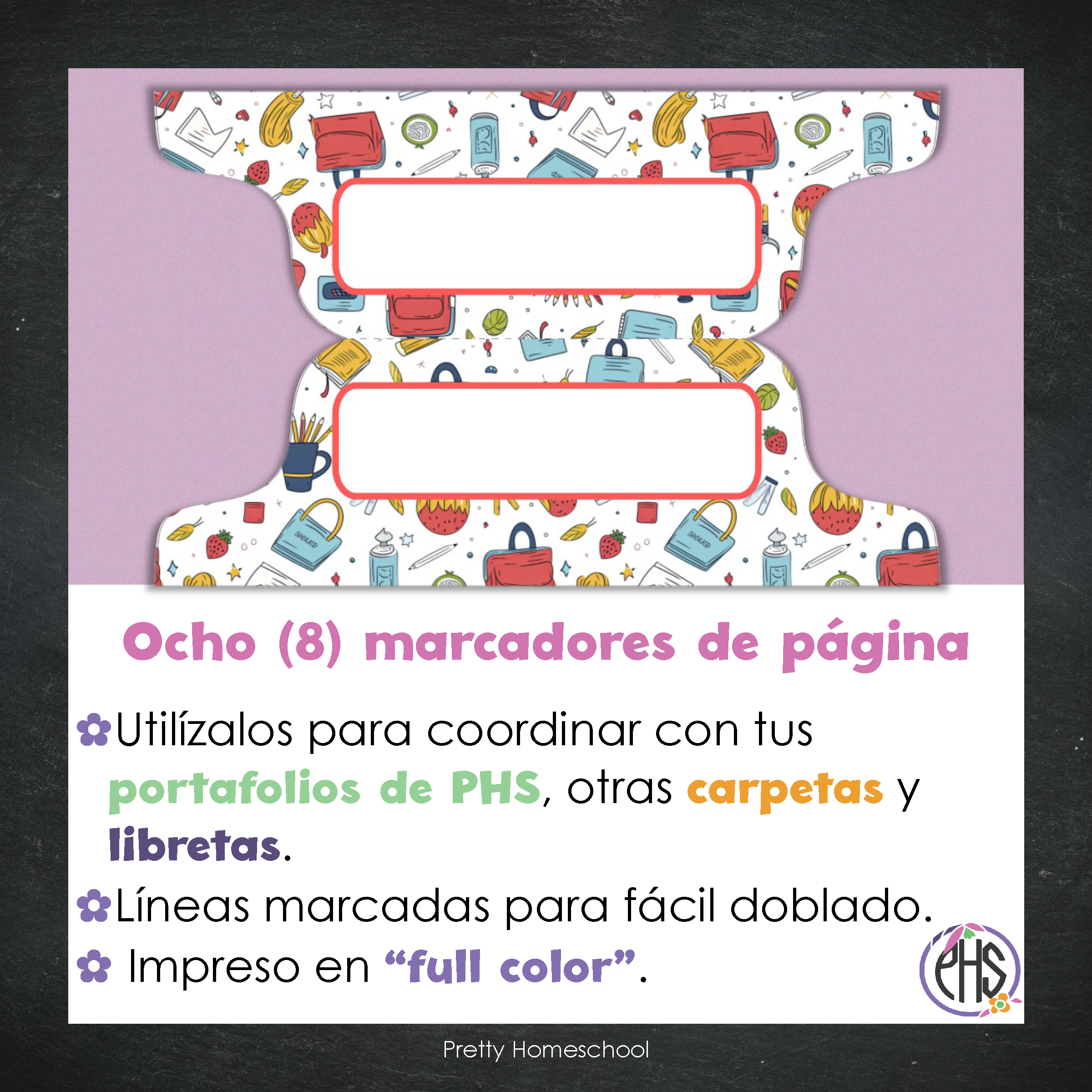 Marcadores de página: Portafolio School Pattern