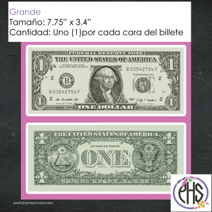 Stickers billetes de un dolar $1