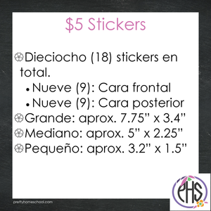 Stickers billetes de cinco dolare $5 / Blanco y negro