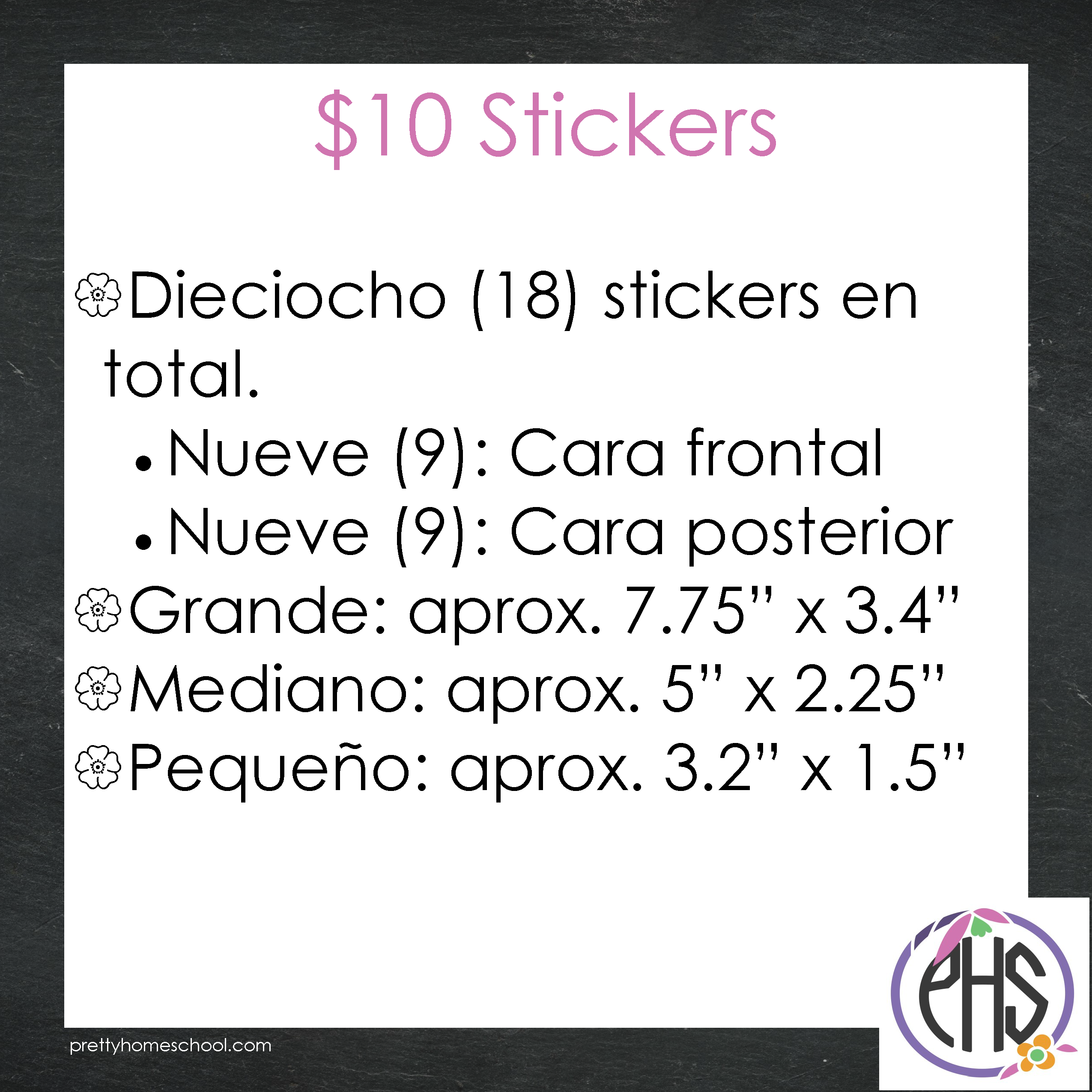 Stickers billetes de diez dolares $10 / Blanco y negro