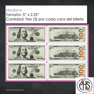 Stickers billetes de cien dolares $100