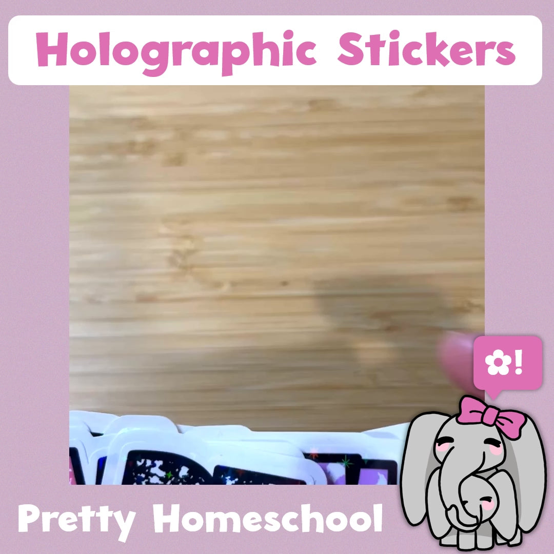 5-Piece Die-Cut Sticker Set – Subjects + School Supplies | Holographic | Weatherproof
