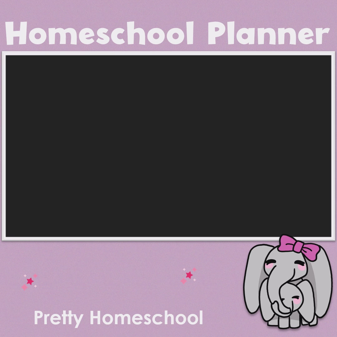 Printed Homeschool Planner | Daily & Weekly Organizer for 4 Students | Blush Pink and Navy Florals Design + Digital PDF