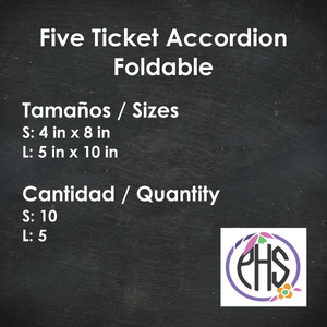 Plegable / Foldable Five Ticket Accordion Foldable