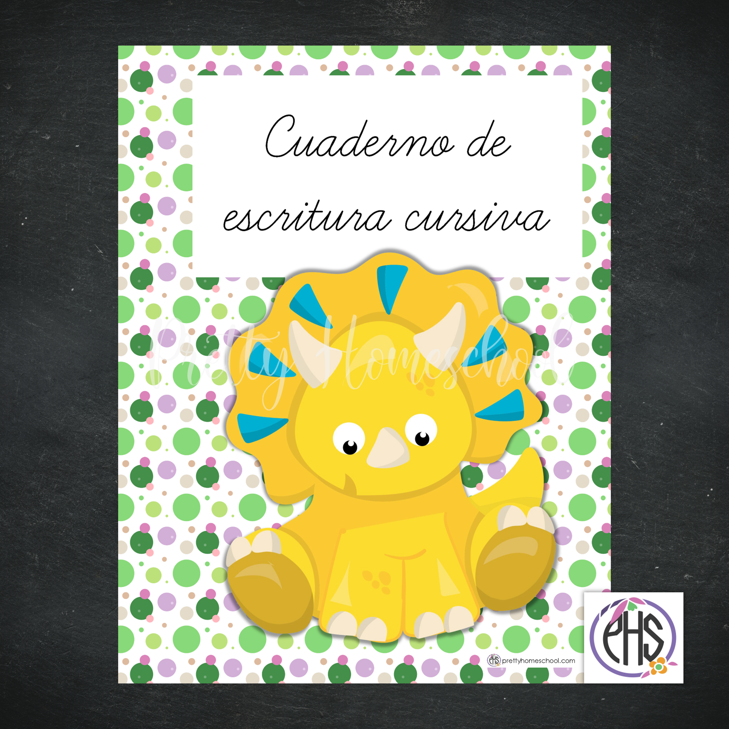 Cuaderno de escritura cursiva Dinosaurios