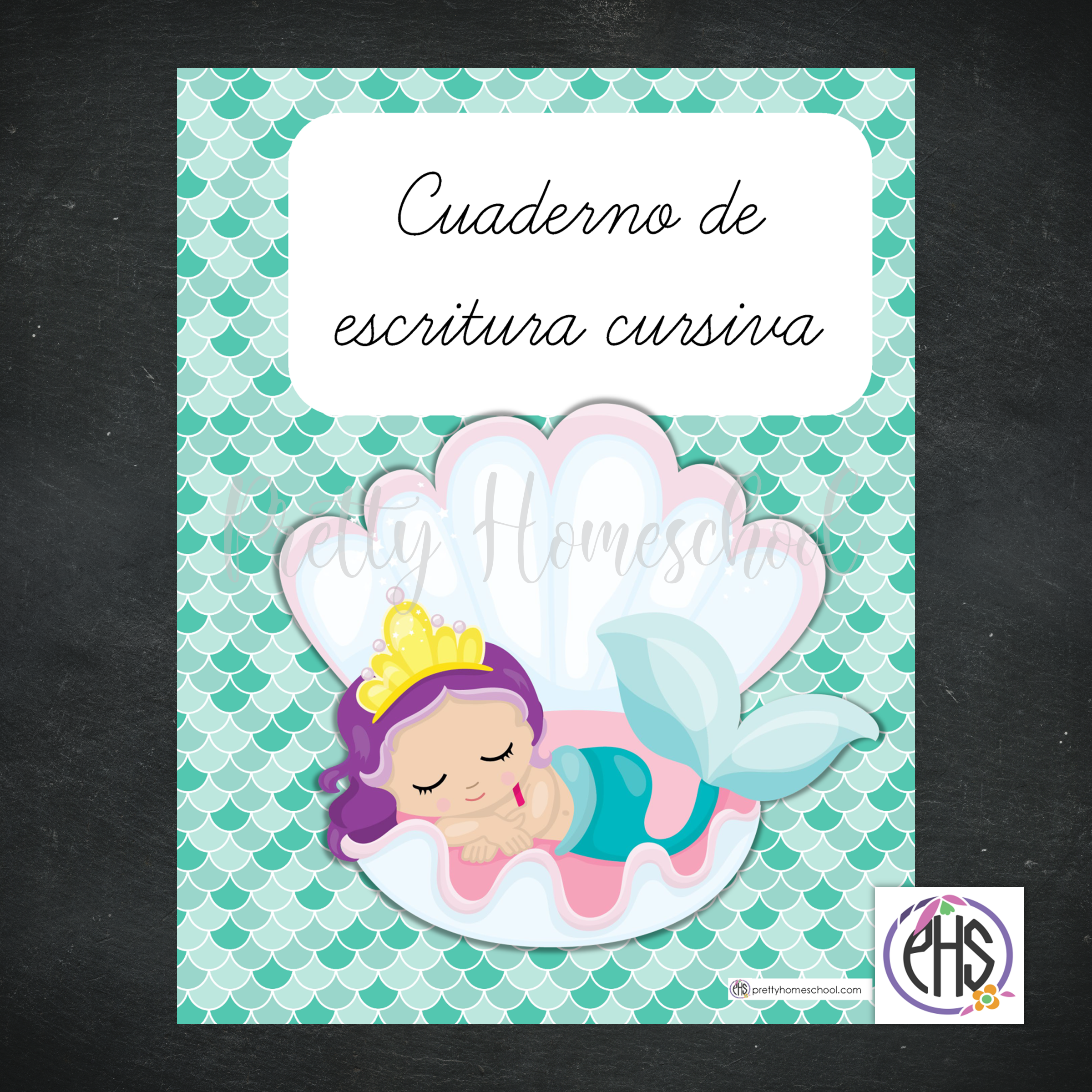 Cuaderno de escritura cursiva Sirenas