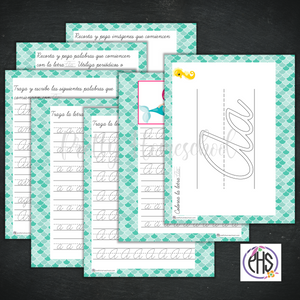 Cuaderno de escritura cursiva Sirenas