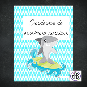 Cuaderno de escritura cursiva Tiburones