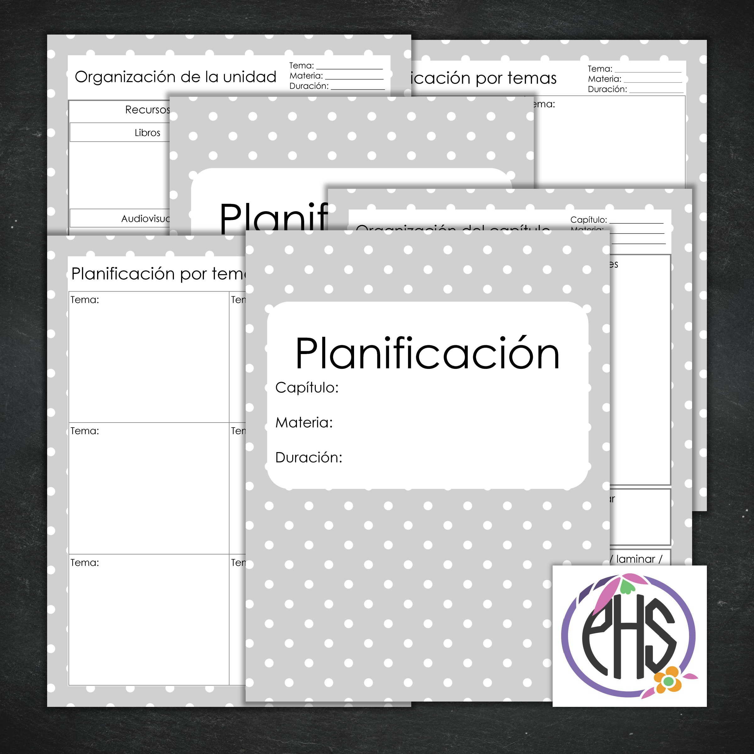 Planificación por capítulos y unidades de estudio.