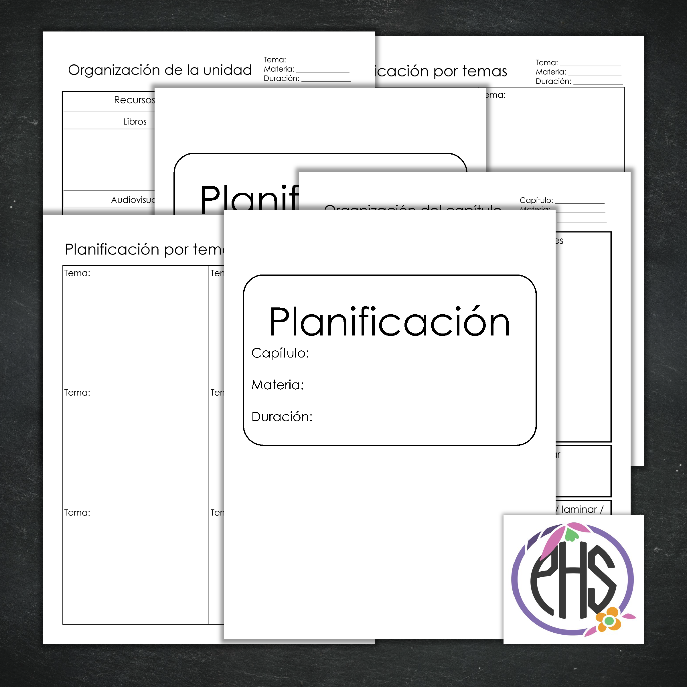 Planificación por capítulos y unidades de estudio.