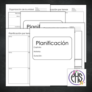 Planificación por capítulos y unidades de estudio.